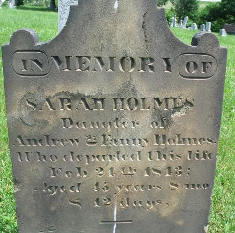 Sarah Holmes tombstone